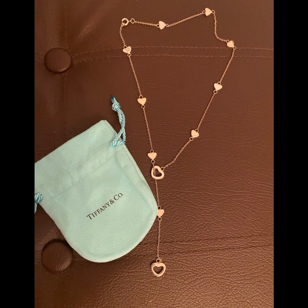 Tiffany and co heart Y necklace adjustable wear